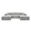WOHNLANDSCHAFT Catea Hellgrau 364/145/85 cm mit Schlaffunktion - Hellgrau/Schwarz, Kunststoff/Textil (364/84/145cm) - AX Living