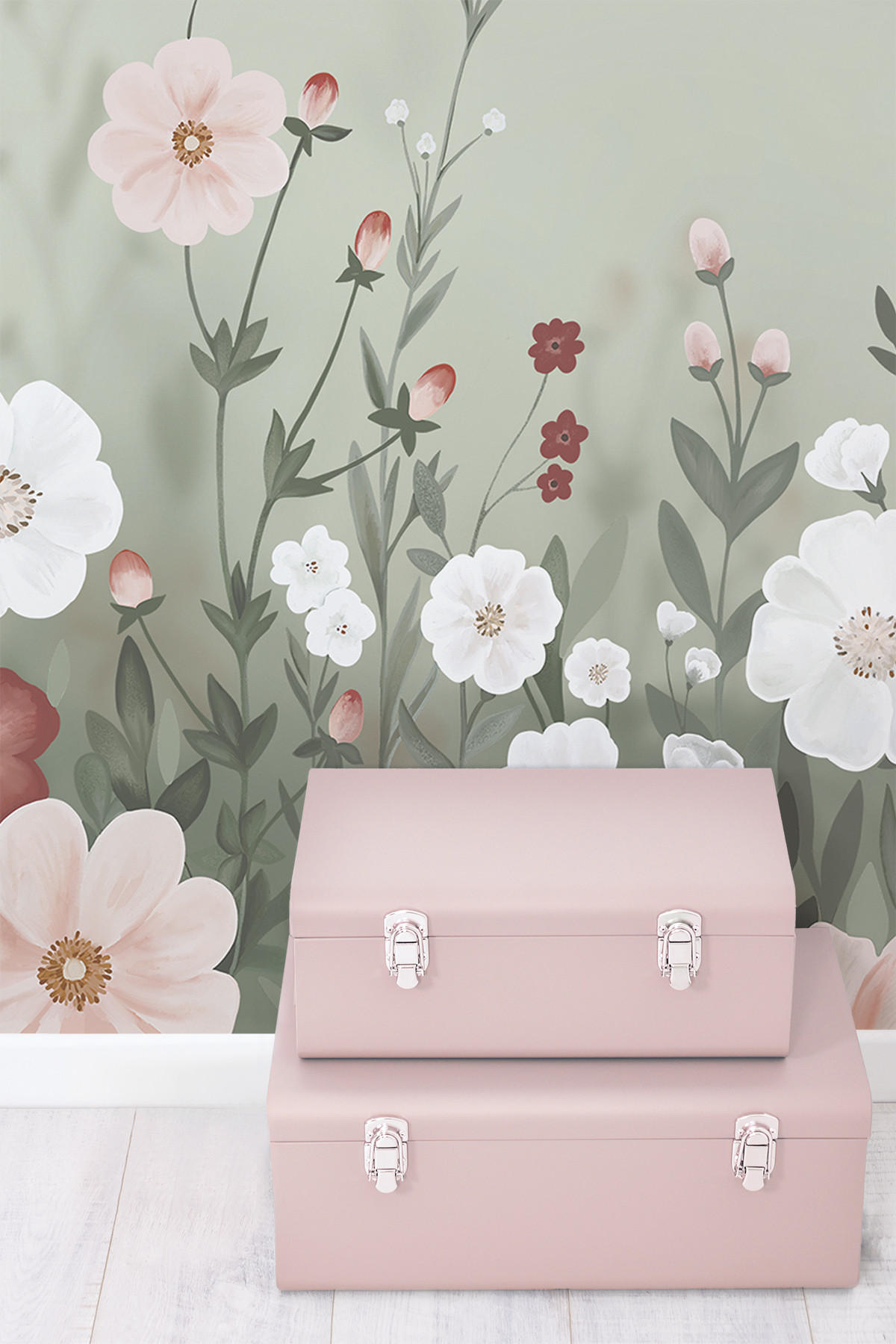 VLIESTAPETE Eden, Blühender Garten 4m x 2.48m, grün - Grün, Papier (248/400cm) - Lilipinso