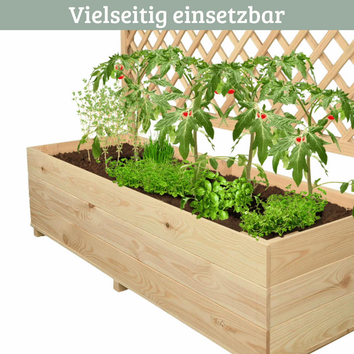 PFLANZKASTEN mit Rankgitter THIO Inkl. Vlies 128cm Breit - Braun, Holz (128/104/44cm) - DELUKE