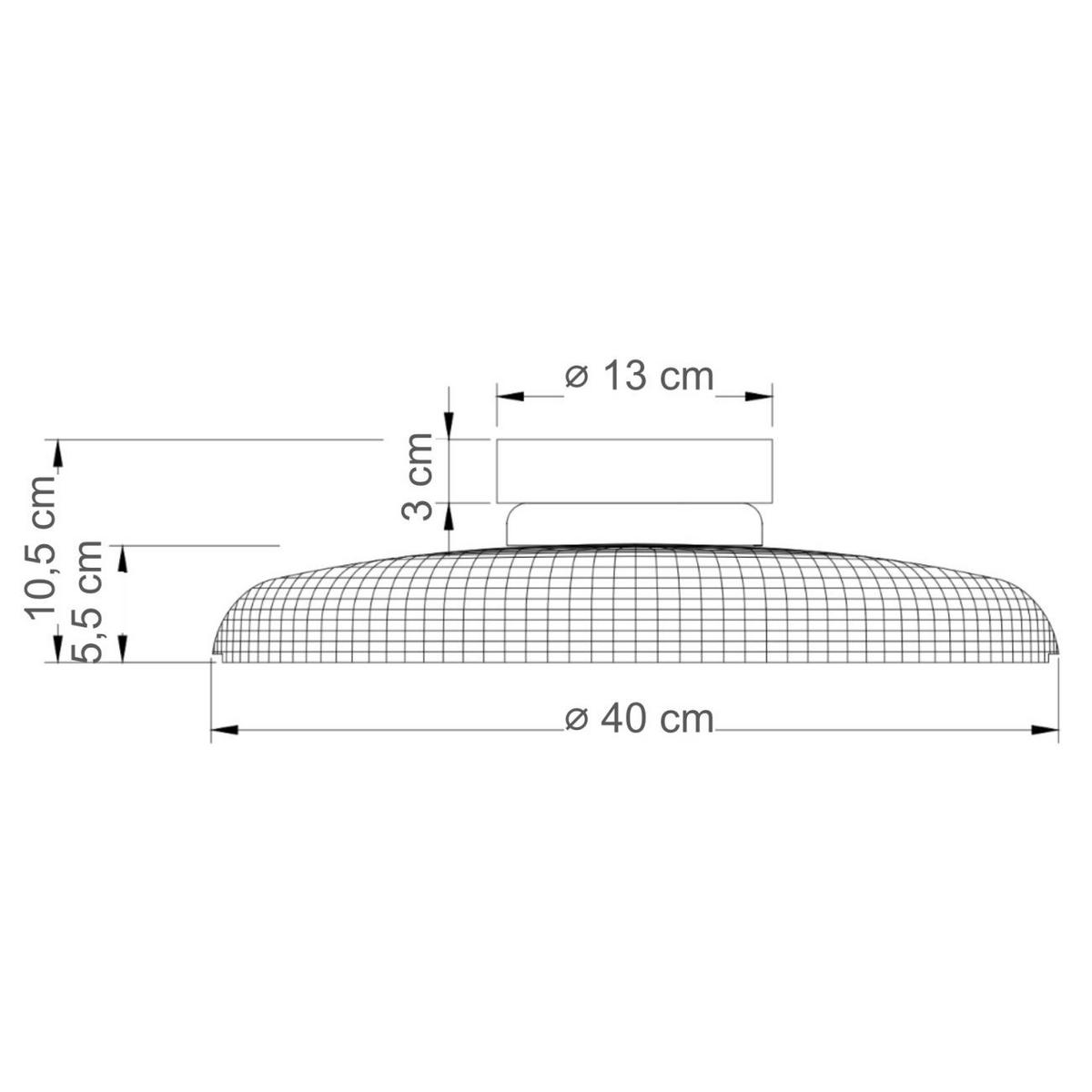 DECKENLEUCHTE Ossara, Schwarz und rauchgrau, 10cm - Schwarz, Glas (10/40/40cm) - KOSILUM