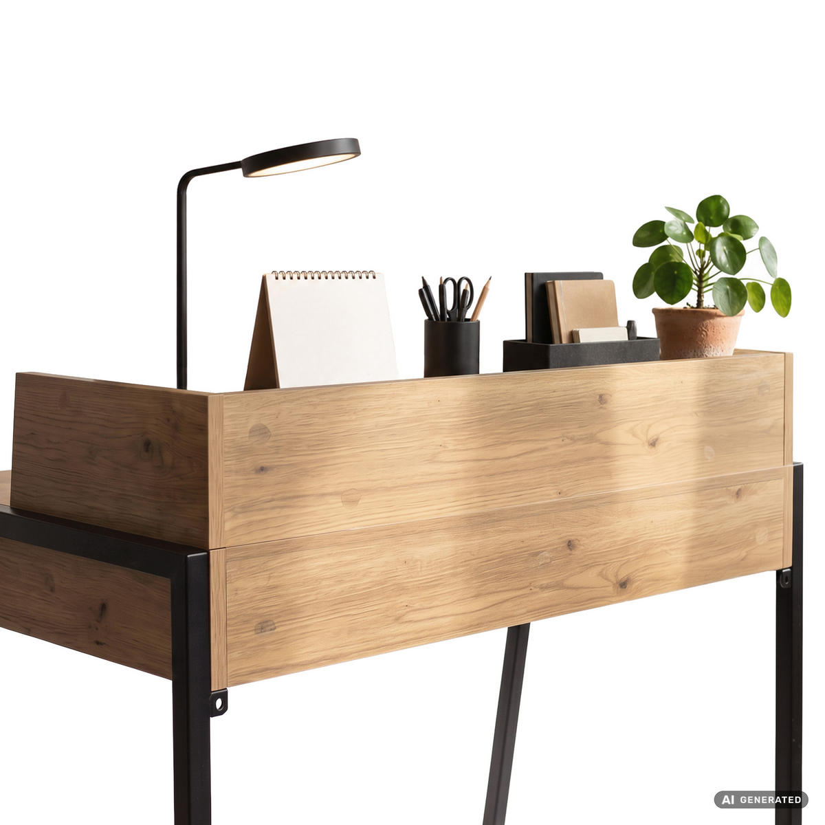SCHREIBTISCH FLUX 78 cm Artisan Eiche - Schwarz/Eiche Artisan, Holzwerkstoff (78/48/95cm) - Akord