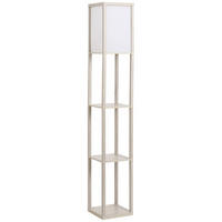 STEHLEUCHTE 26/26/160 cm Weiß mit 3 Regalen Stehlampe, E27, bis 40W - Weiß, Holz (26/26/160cm) - Oxeza