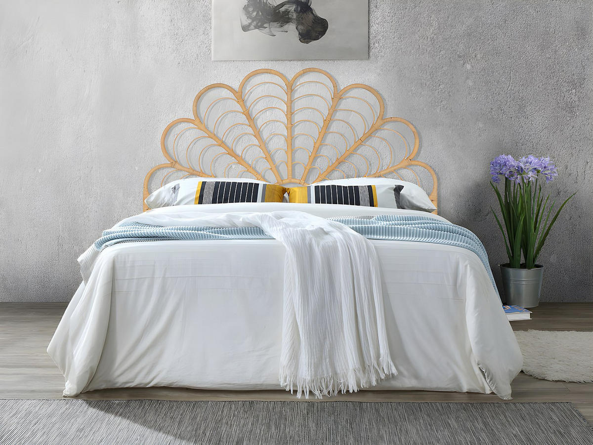 BETTKOPFTEIL - Rattan - 160 cm - Naturfarben - FLOSIA - Naturfarben, Holzwerkstoff (165/135/4cm) - Vente-Unique