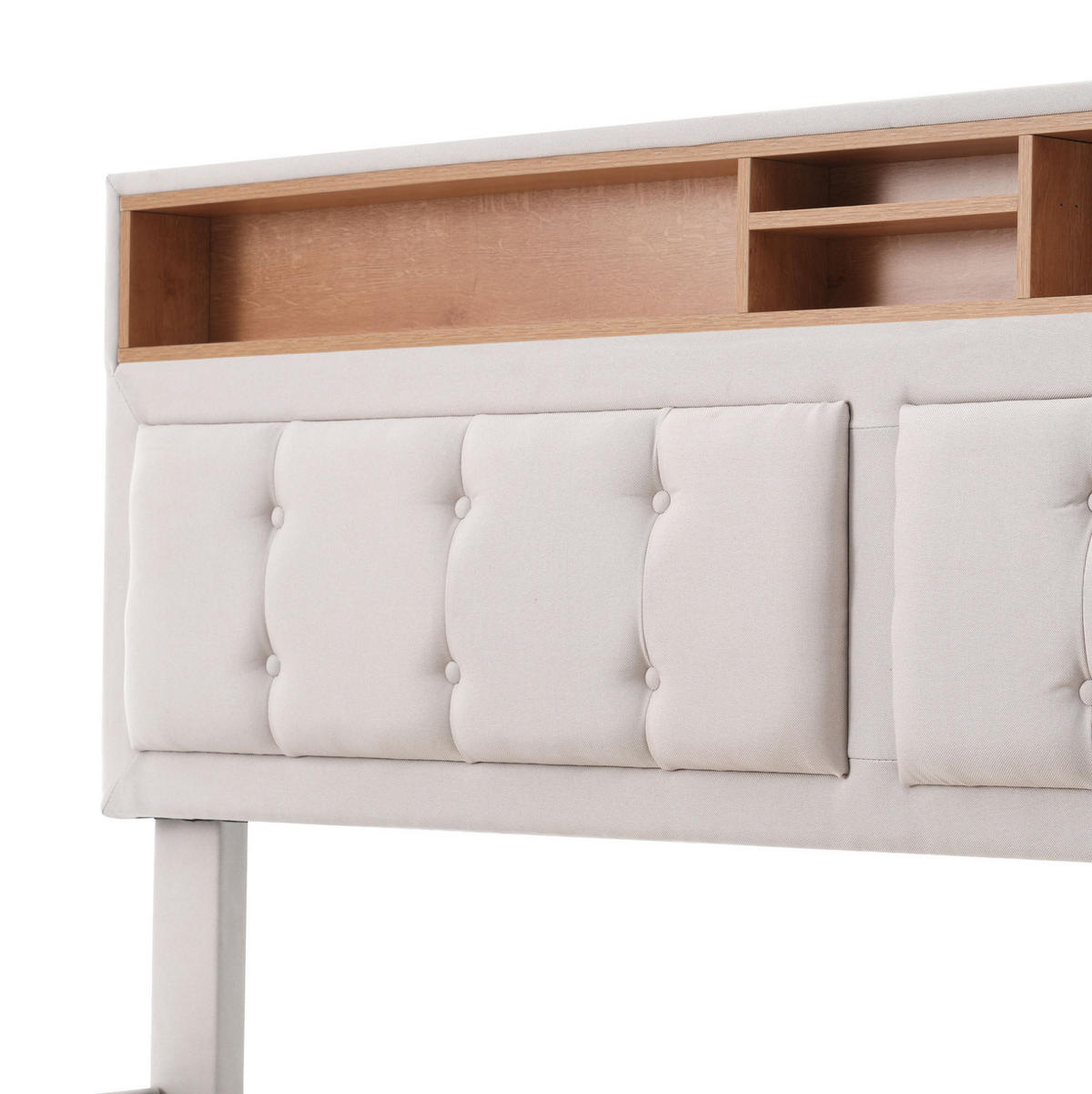 POLSTERBETT 140/200 cm mit USB-C, Steckdosen und 4 Schubladen in Beige - Beige, Textil (140/200cm) - BEAOK