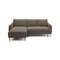 ECKSOFA BONO Stilvolles Sofa mit Schlaffunktion, Robuste Holzfüße, Elegante Armlehnen, Tiefe Sitzfläche 226x164x88cm, Linke, Hellbraun - Hellbraun, Holz/Textil (164/226cm) - DomoHome