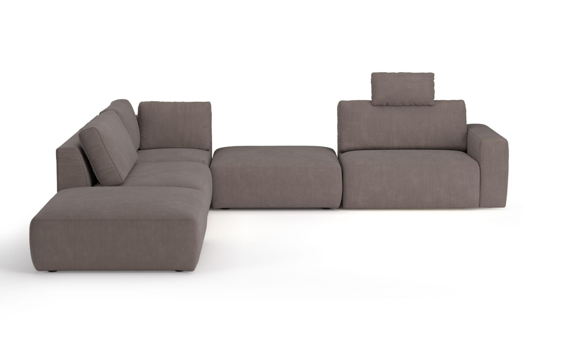 ECKSOFA hochwertige und außergewöhnliche Handwerkskunst - Taupe/Beige, Holz/Kunststoff (345/373cm) - Cotta