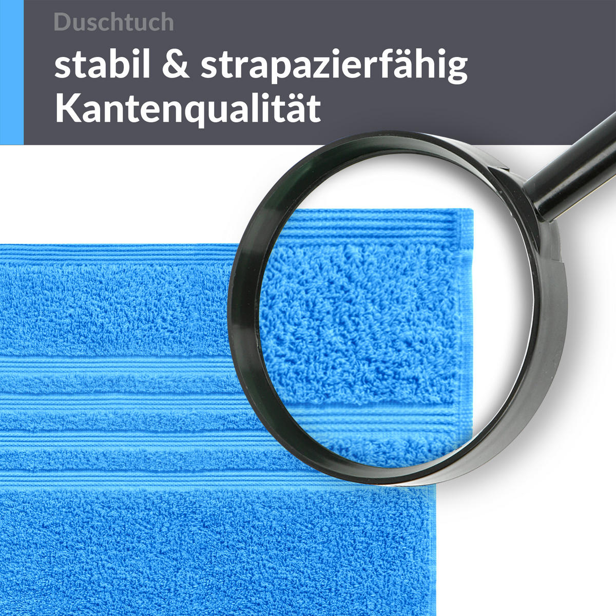 DUSCHTUCH London Capri Blau 2er Set 70x140 - Pastellblau, Textil (70/140cm) - Lashuma