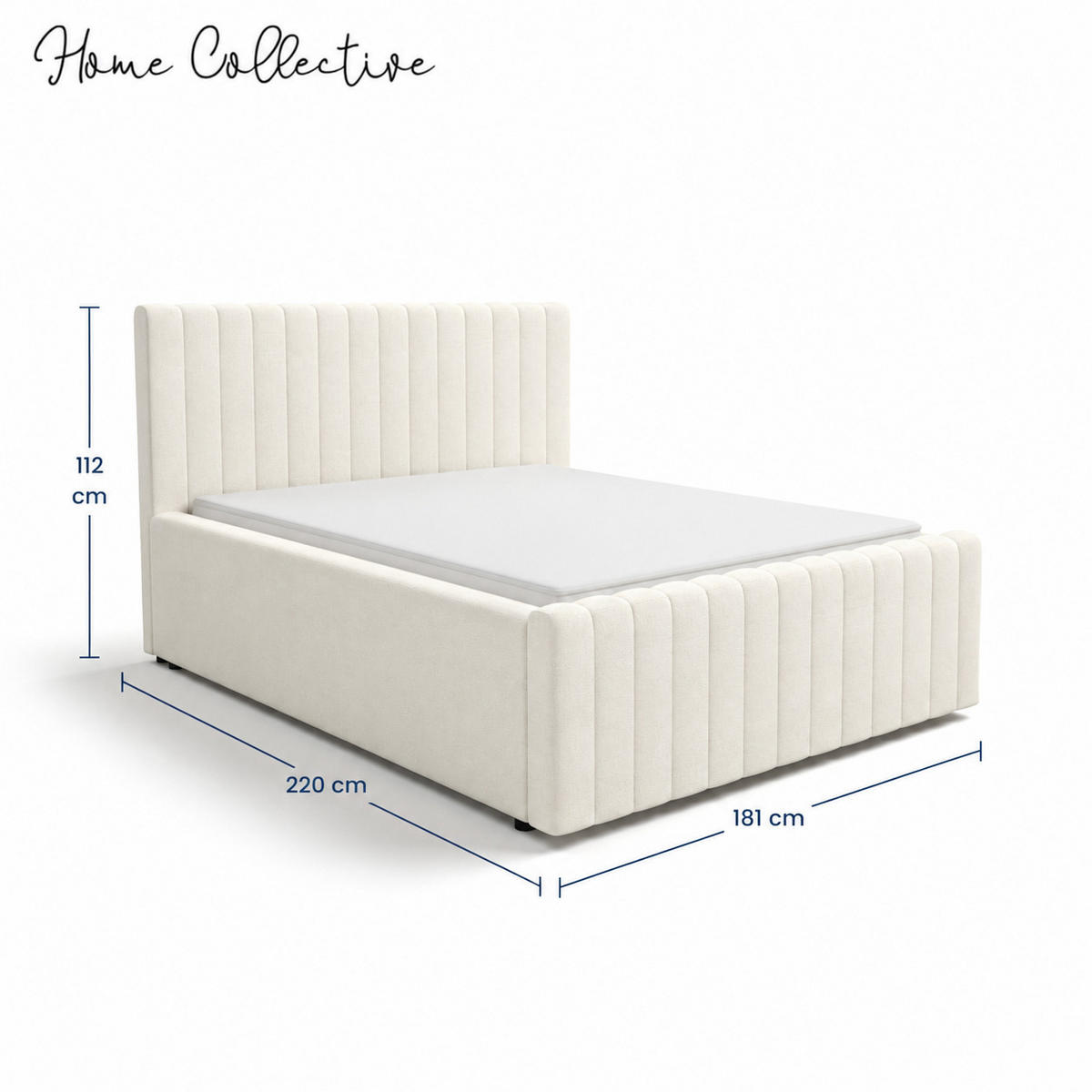 POLSTERBETT 160x200 cm in Creme - Creme, Textil (160/200cm) - Home Collective