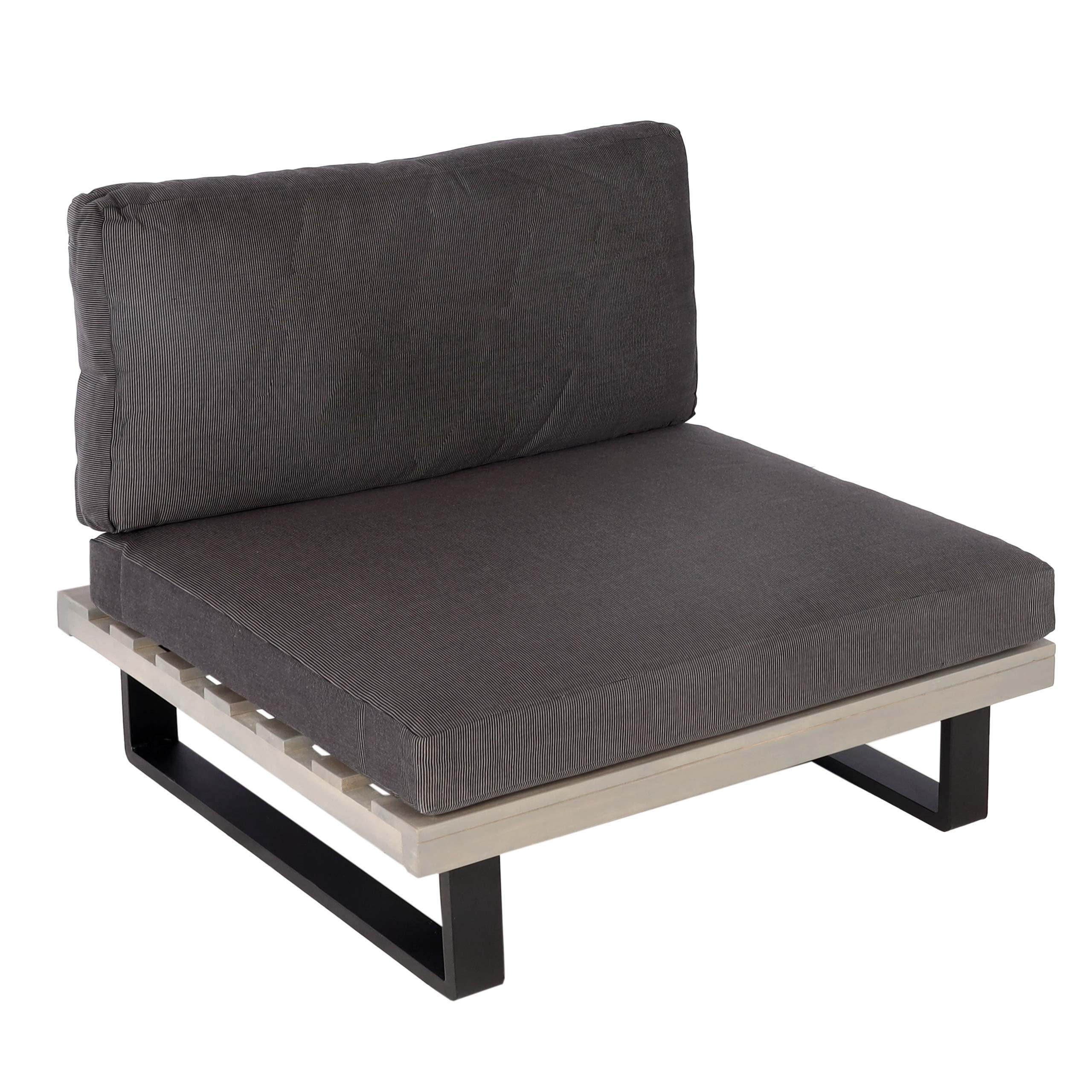 LOUNGE-SESSEL Schwarz, Grau, Grau - Schwarz/Grau, Holz (82/75/82cm) - MCW