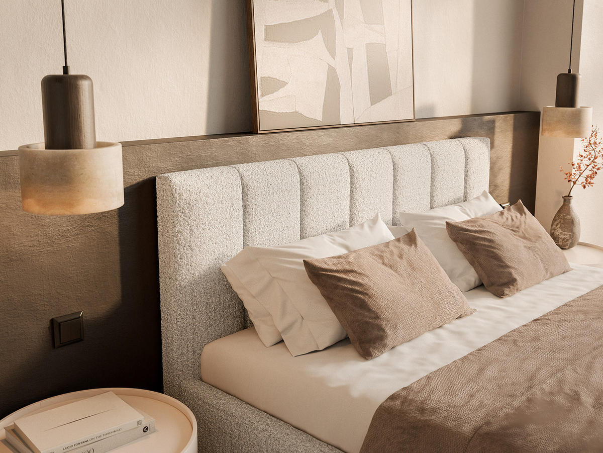 POLSTERBETT TORAO 140x200 cm, Weiß - Weiß, Textil (140/200cm) - Fedve