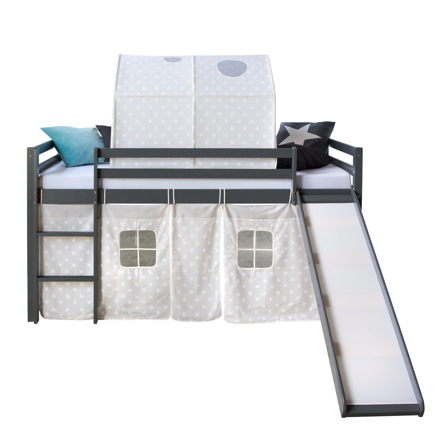 HOCHBETT 90/200 cm in grau mit Lattenrost - Grau, Holz (90/200cm) - Homestyle4u