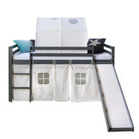 HOCHBETT 90/200 cm in grau mit Rutsche - Grau, Holz (90/200cm) - Homestyle4u