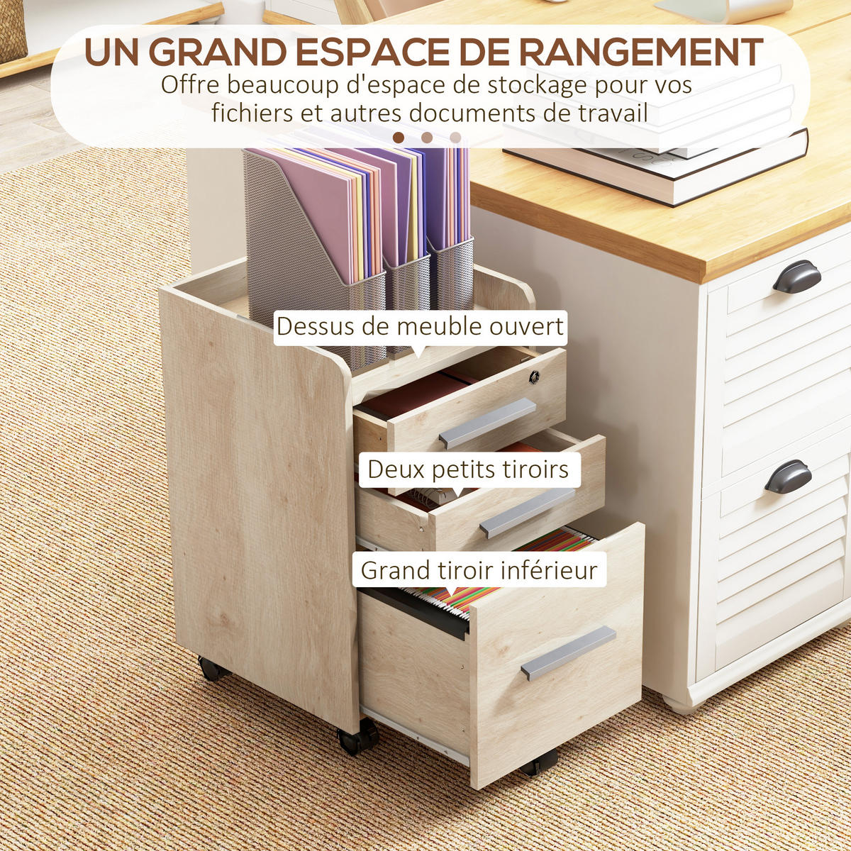 ROLLCONTAINER DE-14428 Beige - Beige, Holzwerkstoff (40/65/39cm) - ComfortXL