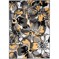 TEPPICH MAYA Gelb Floral Blumen 140/200 cm - Gelb, Textil (140/200cm) - Tapiso