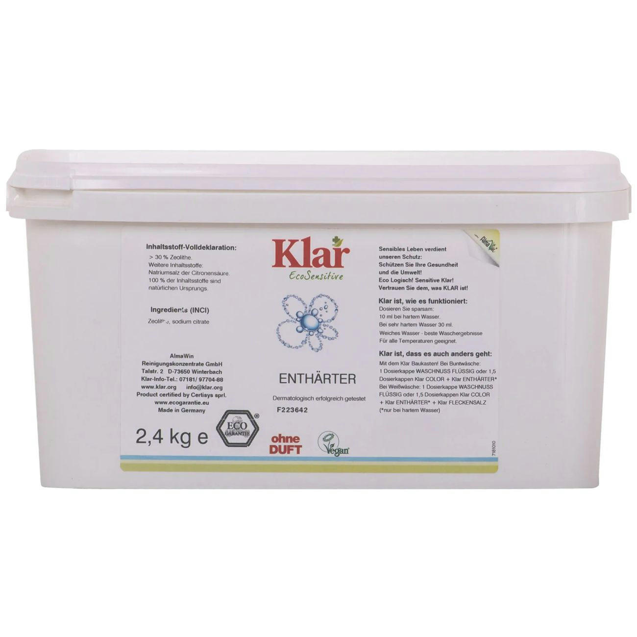 KLAR Enthärter 2.4kg ohne Duft - Transparent, Kunststoff (15/1/15cm) - ich-zapfe