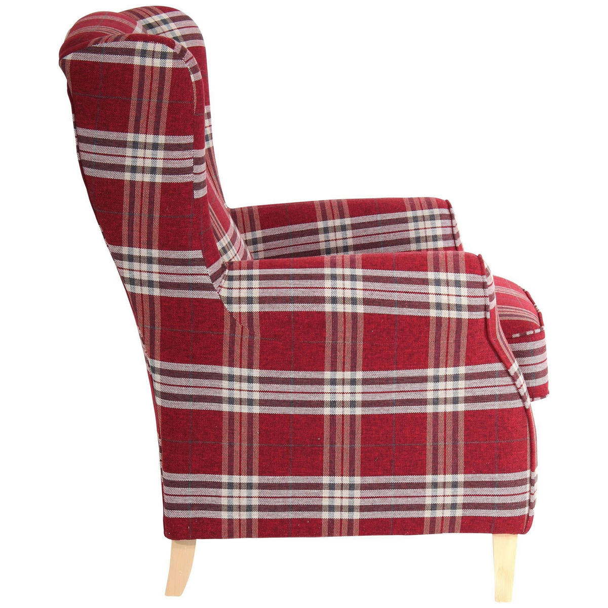 OHRENSESSEL Karlen Bezug Flachgewebe Buche natur / rot - Weinrot/Buchefarben, Kunststoff (86/103/77cm) - 58aufmkessel