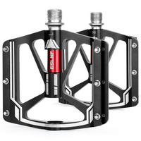 FAHRRADPEDALE 2-teiliges Set Flat Pedale MTB Leicht CNC Aluminium 9/16 Zoll Schwarz-Rot - Schwarz, Metall (10/1.5/10cm)