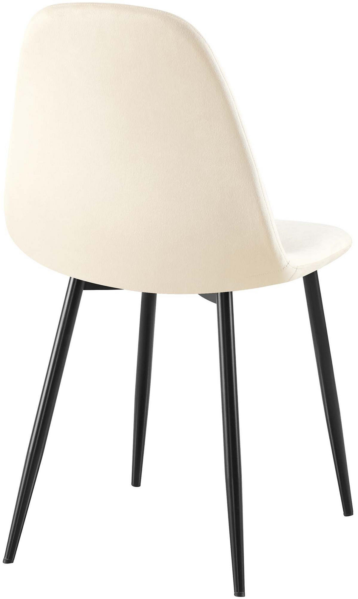 STUHL 4er Set Samt Creme - Creme/Schwarz, Textil/Metall (44/88/51cm) - CLP