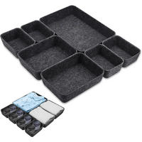 SCHUBLADEN Organizer 7er Set Filz Dunkelgrau - Anthrazit, Textil (20/5/28.5cm)