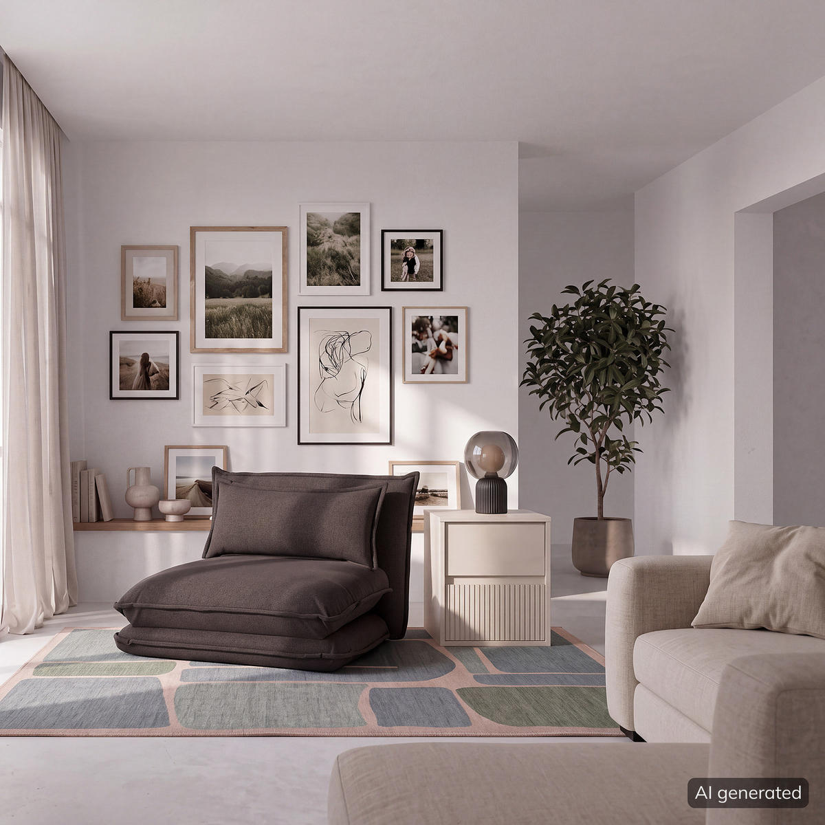SCHLAFSESSEL - Anthrazit, Textil (78/56/74cm) - home24