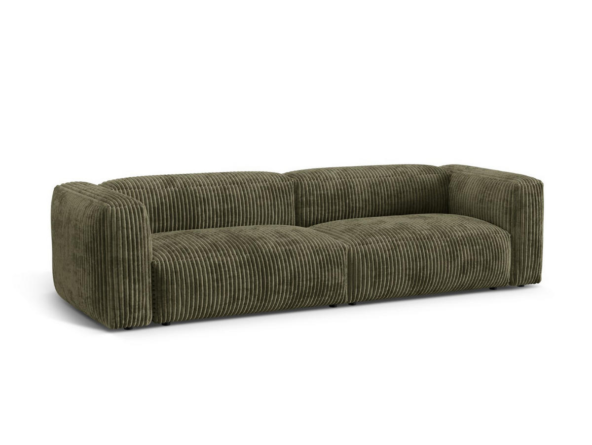 MODULARES-SOFA Martina aus Cord Moosgrün 4 Sitzplätze - Salbeigrün, Textil (320/75/106cm) - Micadoni