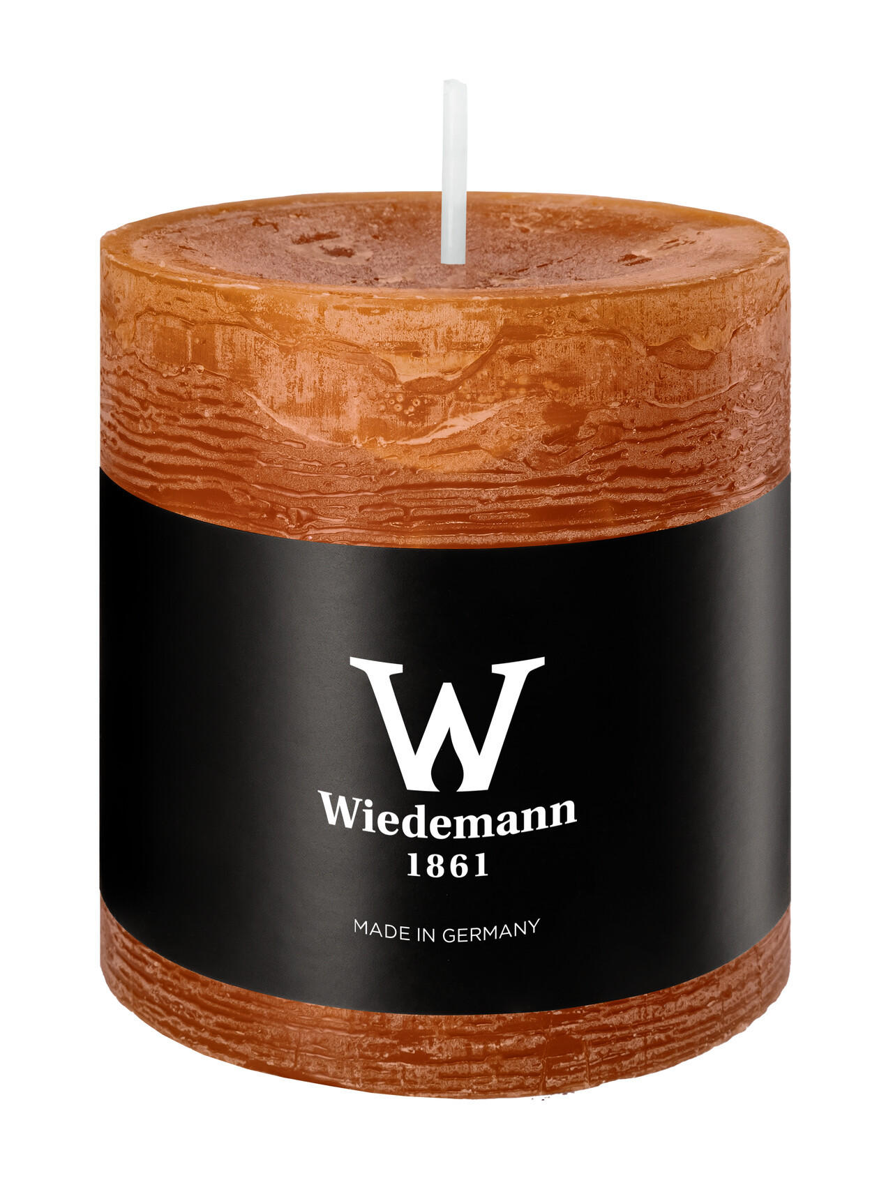 STUMPENKERZE Rustik Marble Style Dukat 80 x Ø 68 mm, 1 Stück - Terracotta, Paraffin (7/8cm) - Wiedemann Kerzen