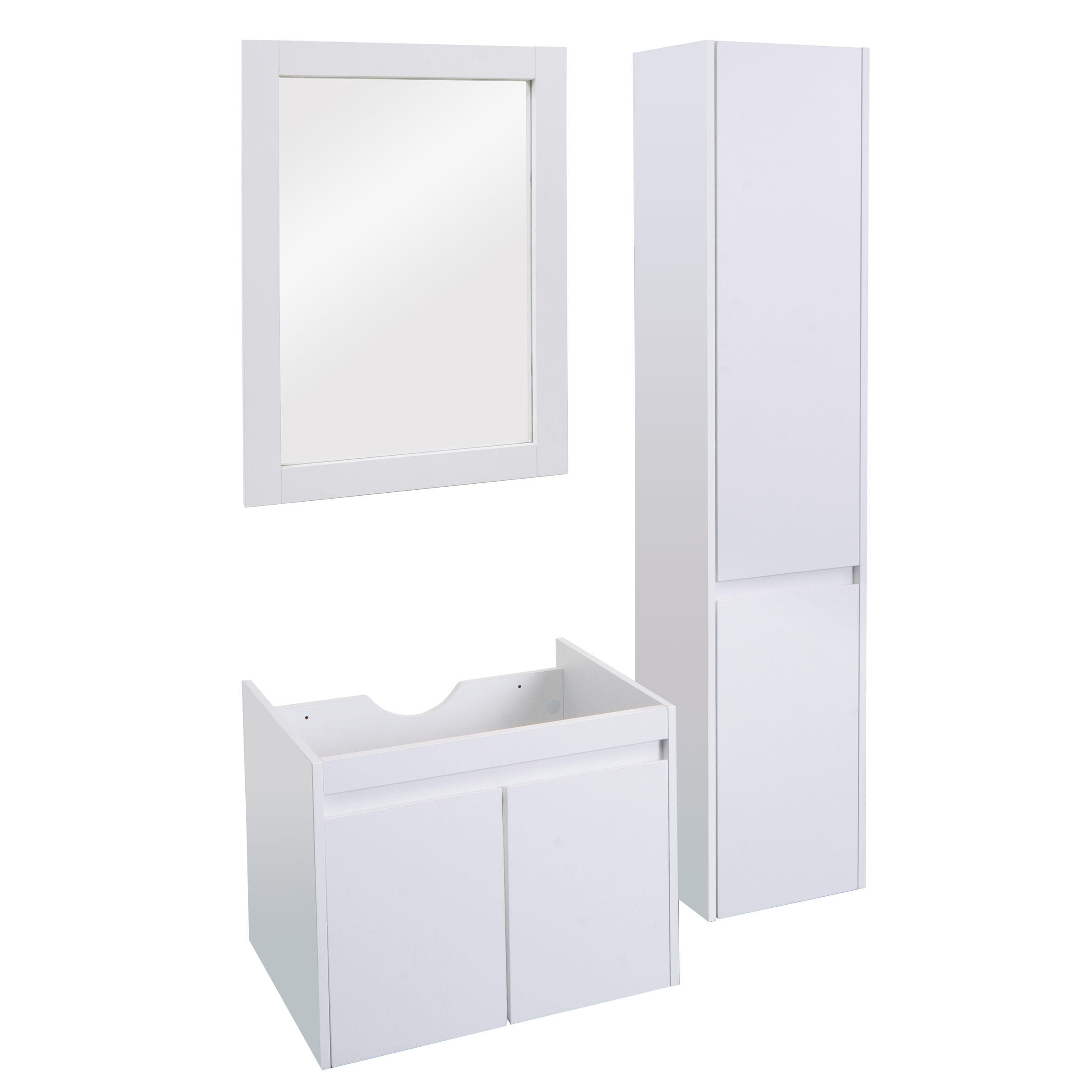 BADEZIMMERSET Weiß 3er-Set - Weiß, Holzwerkstoff (100/160/46cm) - MCW
