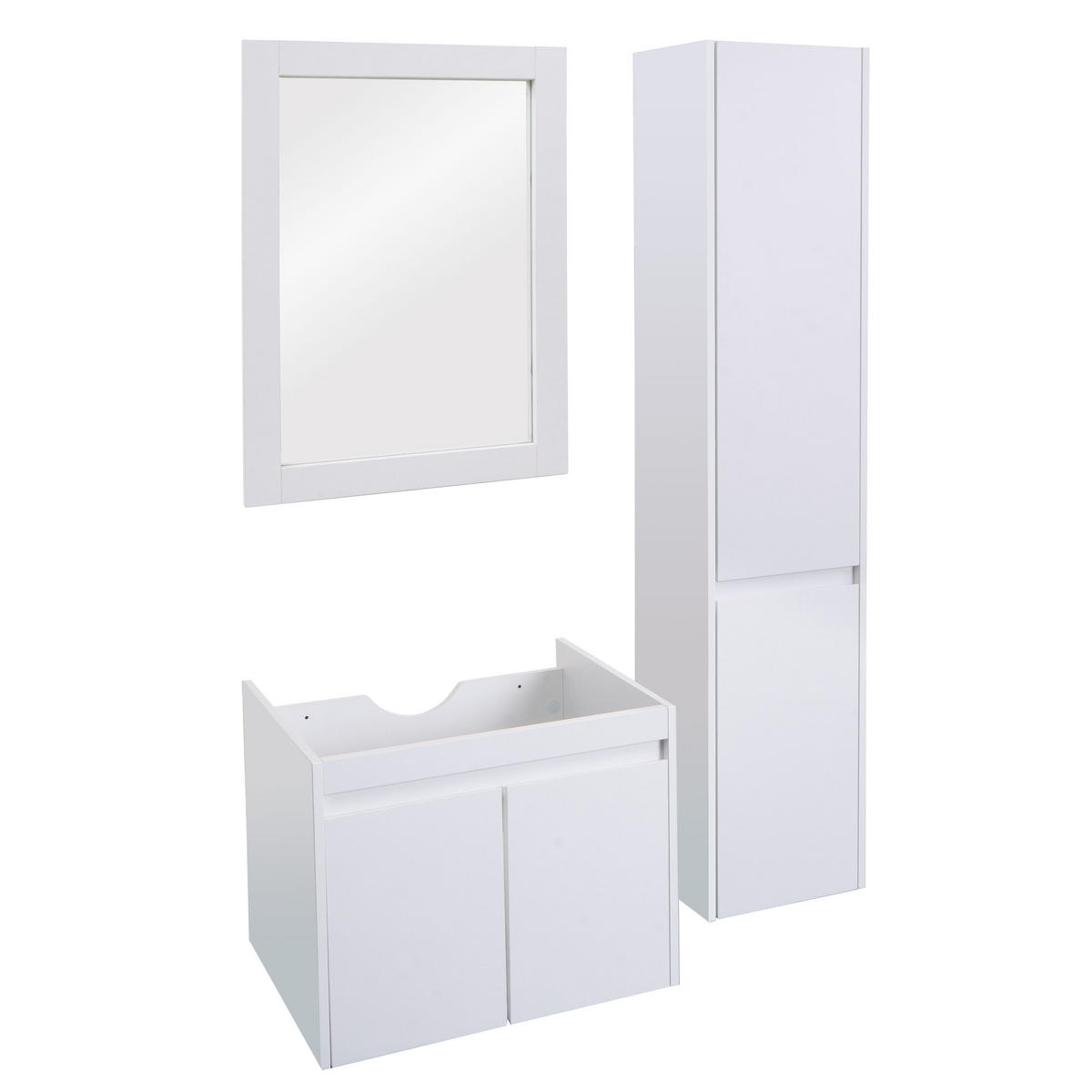 BADEZIMMERSET Weiß 3er-Set - Weiß, Holzwerkstoff (100/160/46cm) - MCW
