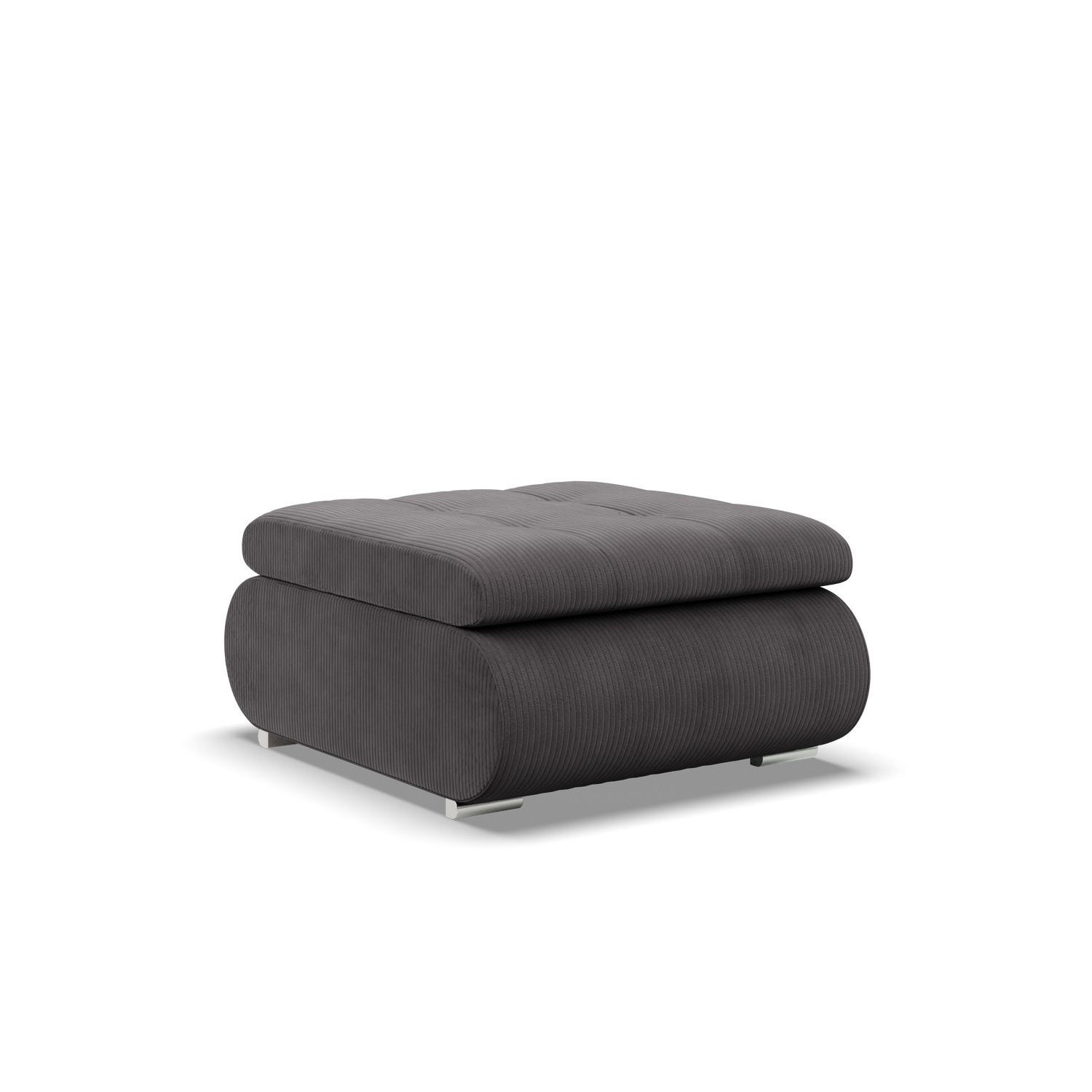 SITZPOUF FÜR DAS WOHNZIMMER FORESTA, Cord - Dunkelgrau - Dunkelgrau, Textil (88/42/70cm)