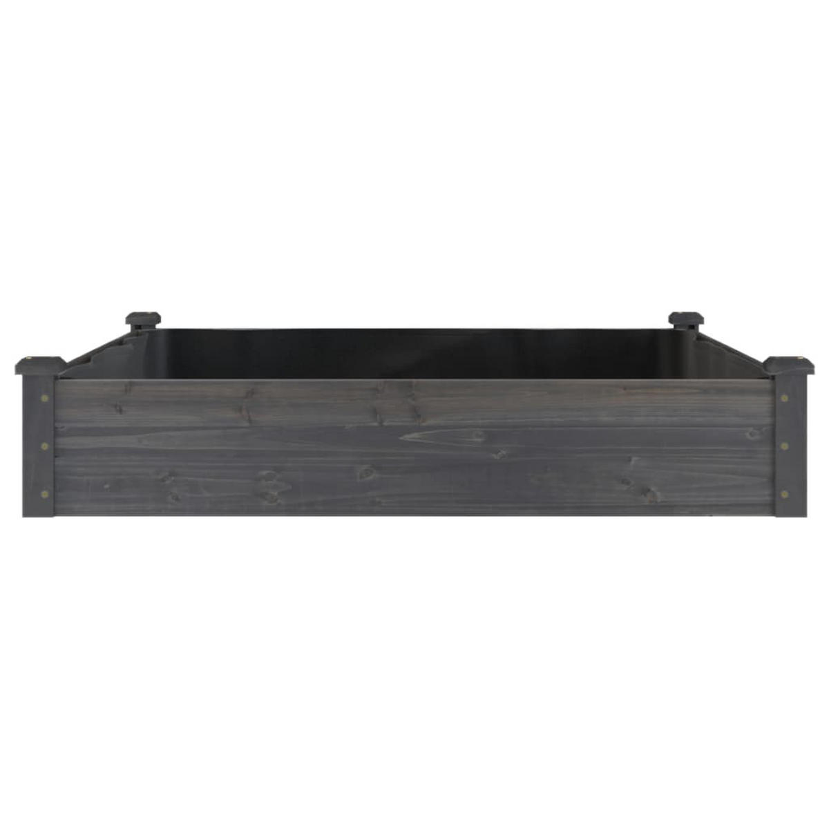 HOCHBEET mit Einsatz Grau 120x120x25 cm Massivholz Tanne - Grau, Holz (120/25/120cm) - furnicato