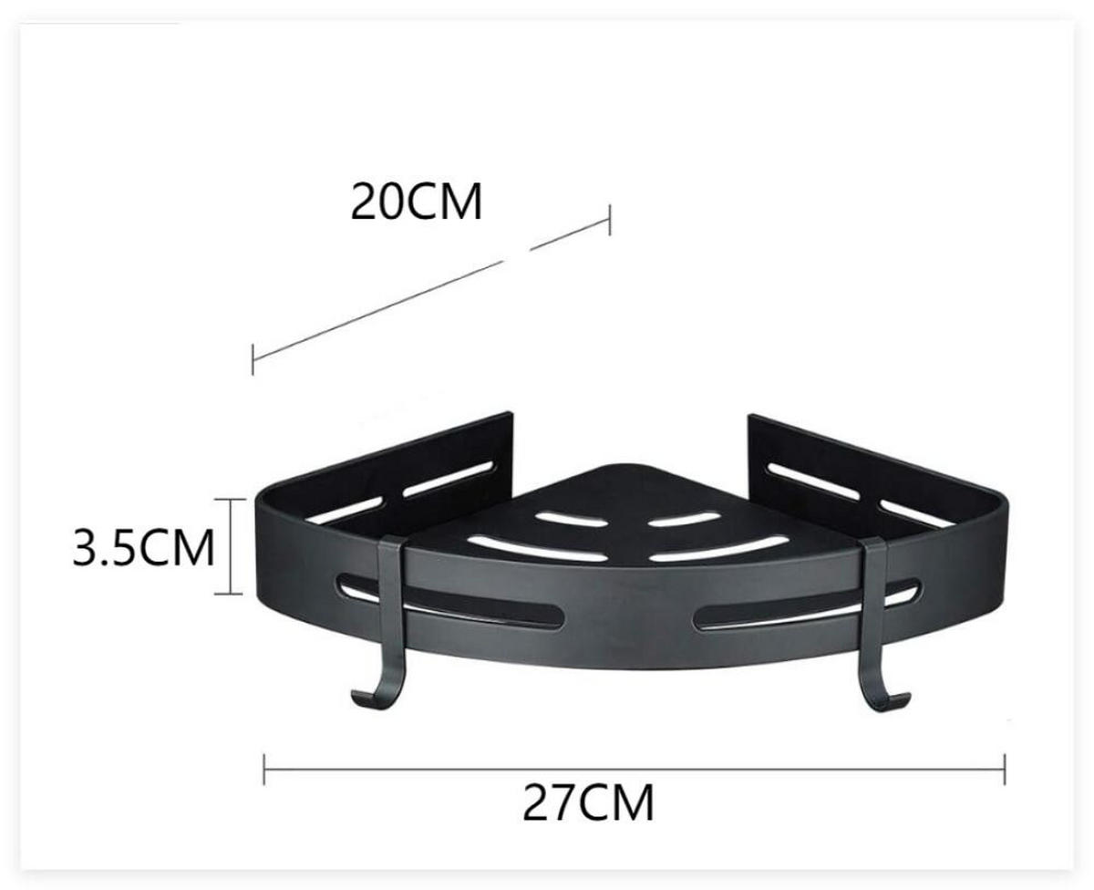 DUSCHREGAL , 2-teiliges Eckduschregal - Schwarz, Metall (20/3.5/27cm) - BELZ