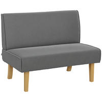 SOFA, 2-Sitzer, Cord-Bezug, Holzbeine, grau - Multicolor, Holzwerkstoff (110/85/62cm) - FORIOUS