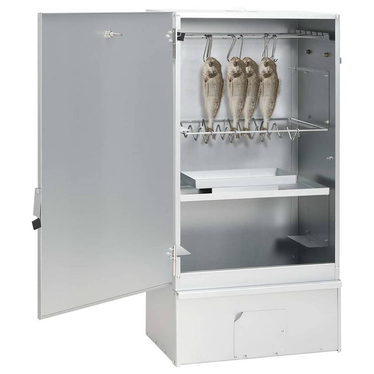 RÄUCHEROFEN Mit Kaltrauchgenerator Verzinkter Stahl - Silberfarben, Metall (44.5/83/29cm) - vidaXL