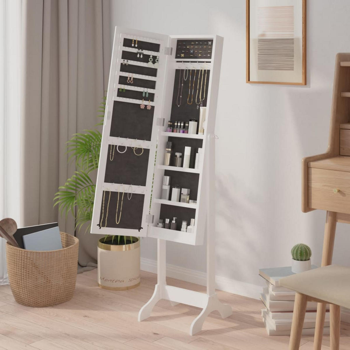 STANDSPIEGEL Weiß 34x37x146 cm - Weiß, Glas (34/146/1cm) - furnicato