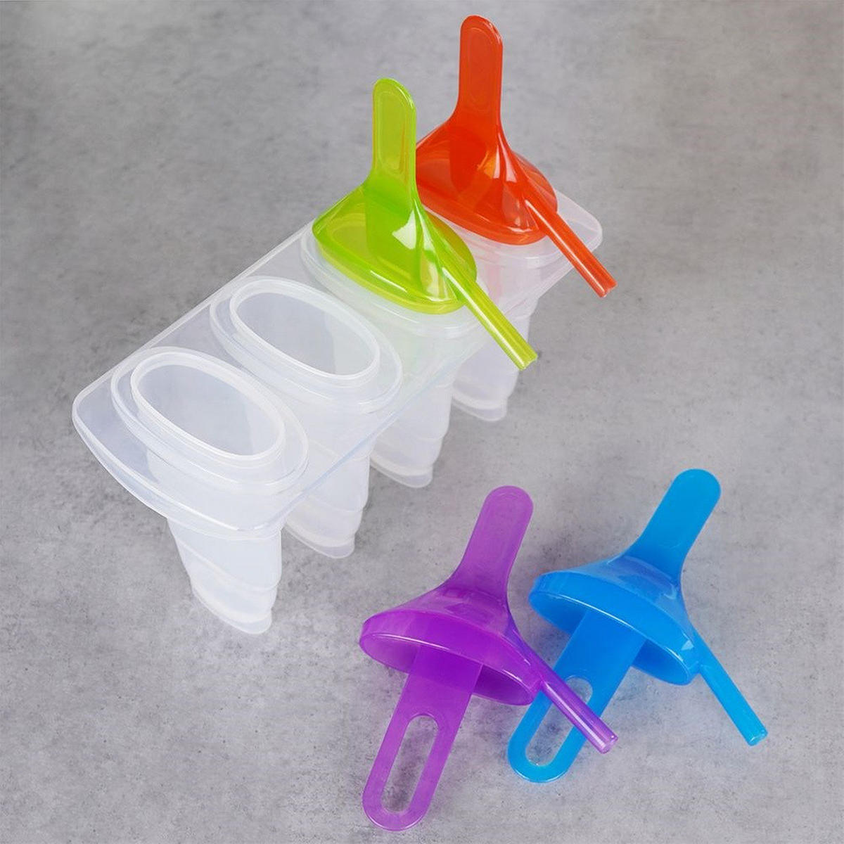 EISCREMEFORM 4 Stück transparent - Multicolor, Kunststoff (21/19/11cm) - Excellent Houseware
