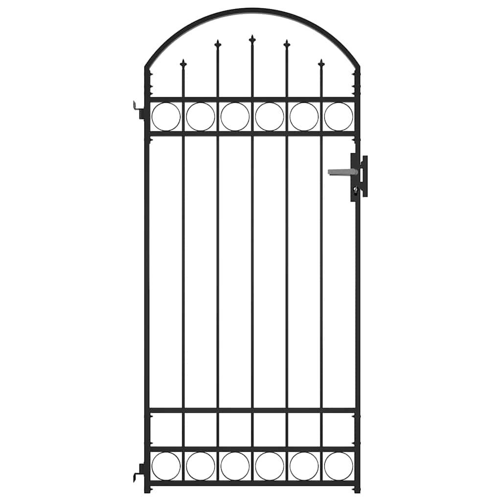 vidaXL Gartentor Schwarz 89x200 cm