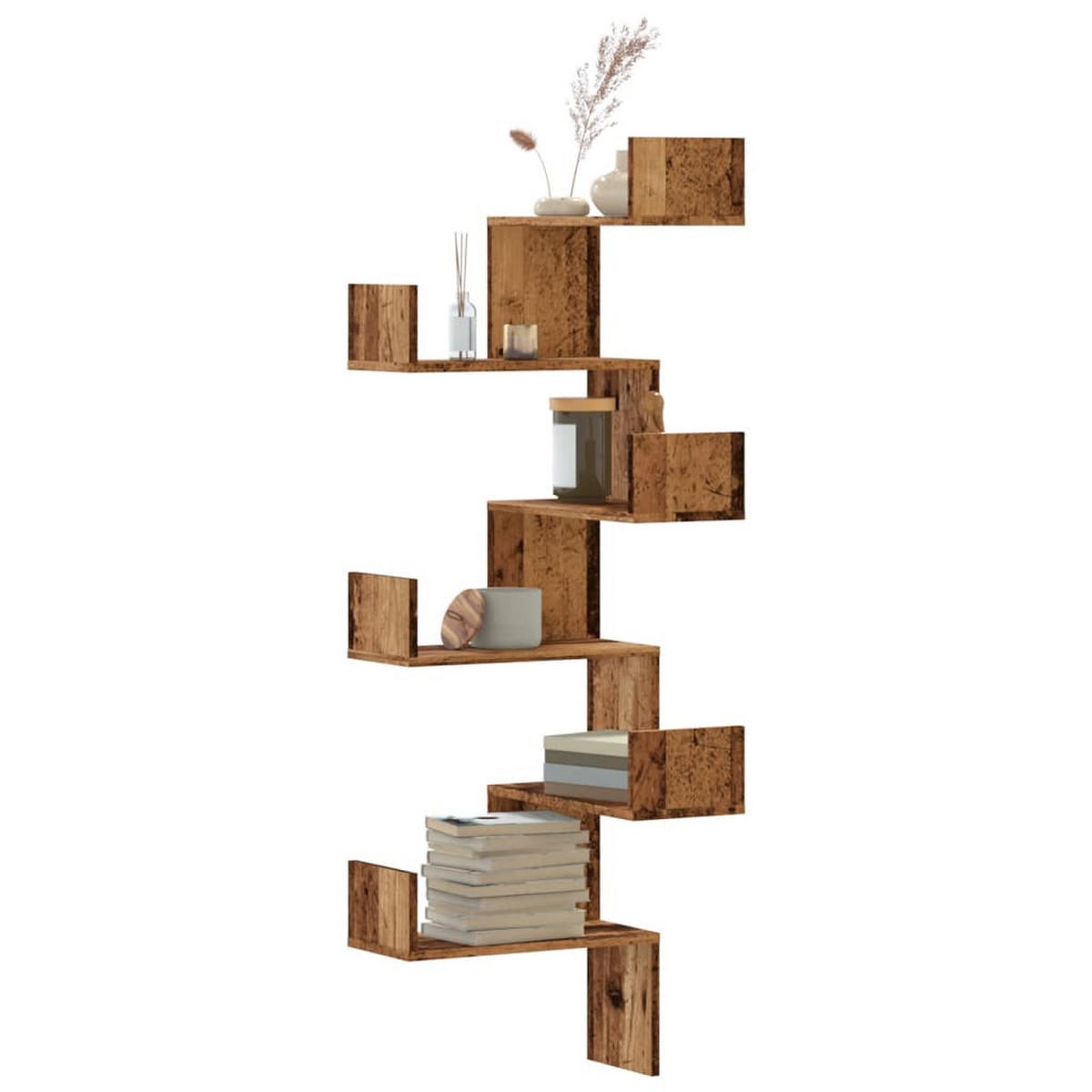 WAND-ECKREGAL Altholz-Optik 45/45/147 Cm Holzwerkstoff - Braun, Holzwerkstoff (45/147/45cm) - vidaXL