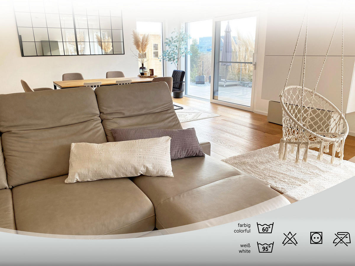 KISSENBEZUG, 2er-Set, 40x80 cm, 100% Baumwolle, Weiß - Creme, Textil (40/80cm) - Zollner