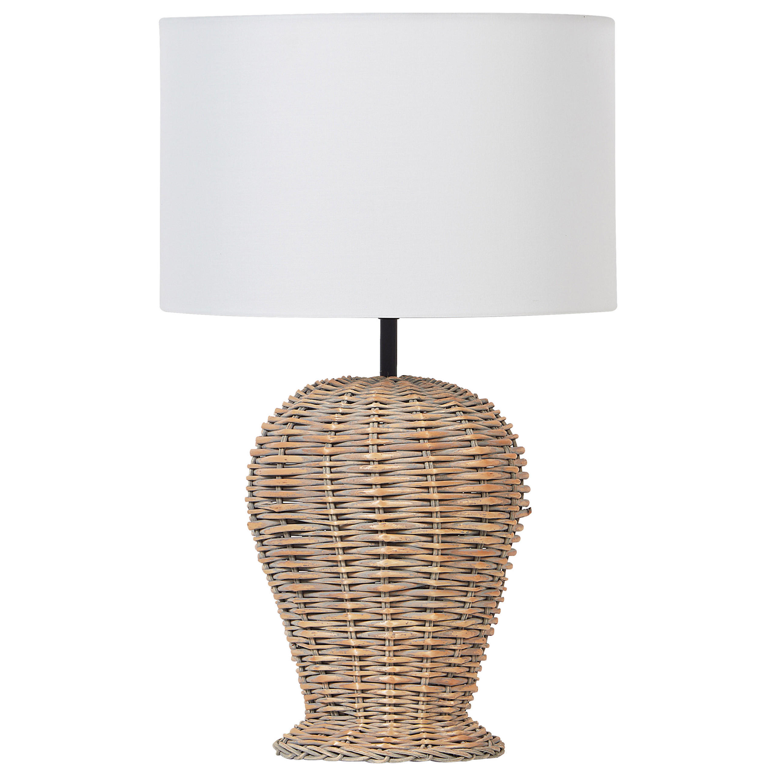 TISCHLEUCHTE Naturfarben/Weiß Furelos - Naturfarben/Weiß, Naturmaterialien (30/30/49cm) - Beliani