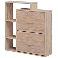 SCHUHKIPPER – Sonoma Eiche, für ca. 12 Paar Schuhe, MDF-Holz - Beige, Holz (85/93/24cm) - KADIMA DESIGN