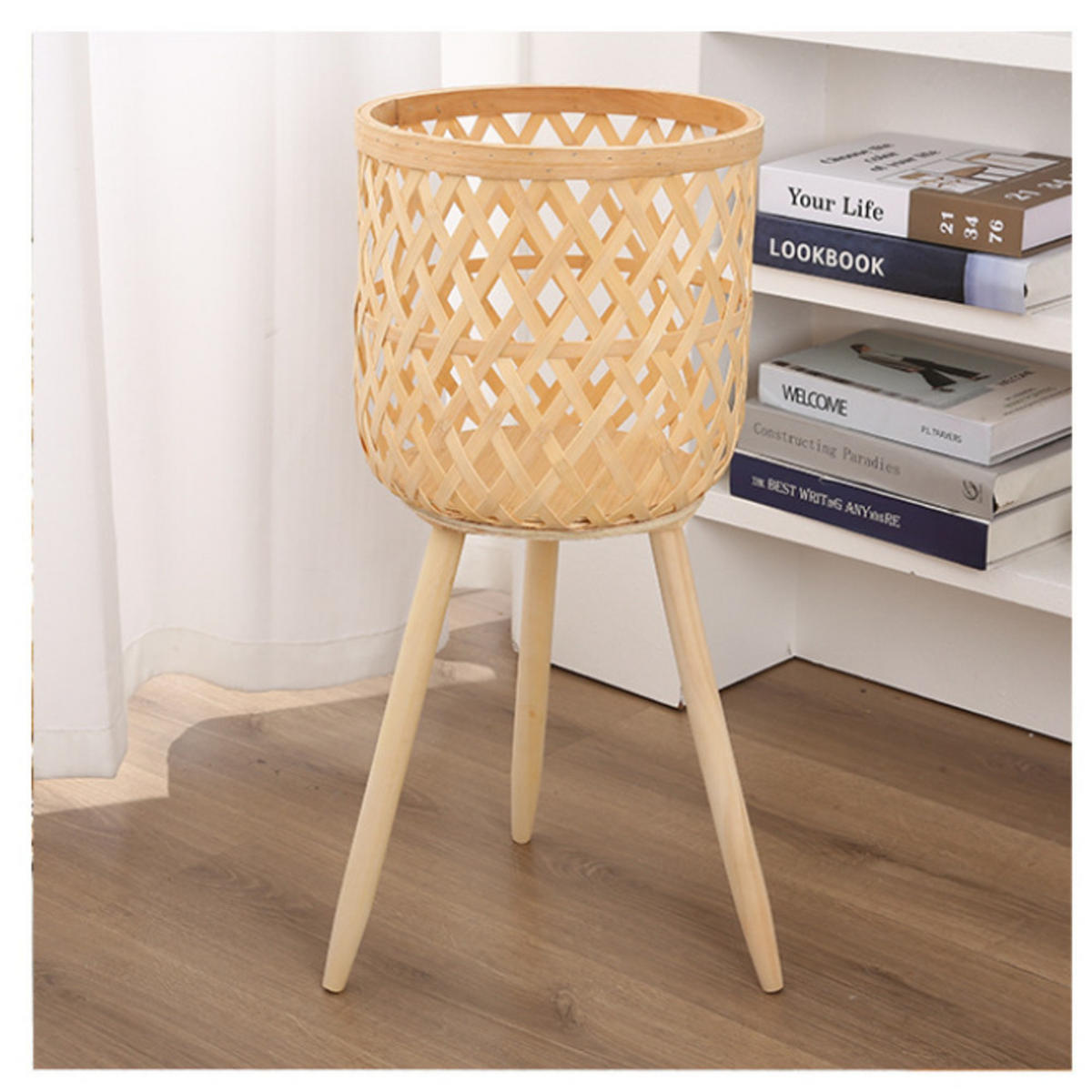 BLUMENTOPF, Bambusflechten, 24 × 43 cm - Hellbraun, Naturmaterialien (24/43cm) - Weltevree