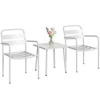 GARTEN-BEISTELLTISCHSET Weiß 3 Stück - Weiß, Naturmaterialien (58/55/82cm) - GiPP