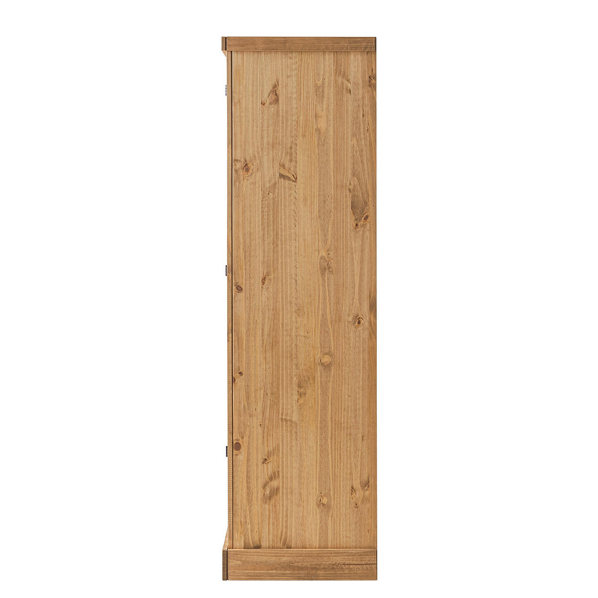 DREHTÜRENSCHRANK - Eckig - Kiefer massiv - Schwarz/Kieferfarben, Holz/Metall (194/195/56cm) - home24
