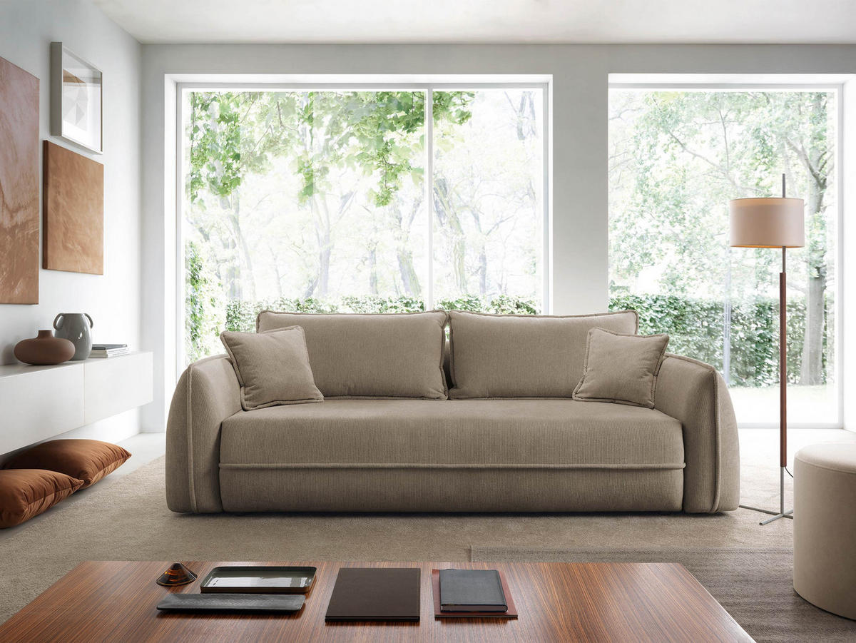 SCHLAFSOFA Moho - Hellbraun/Schwarz, Holz/Kunststoff (250/94/109cm) - MIRJAN24