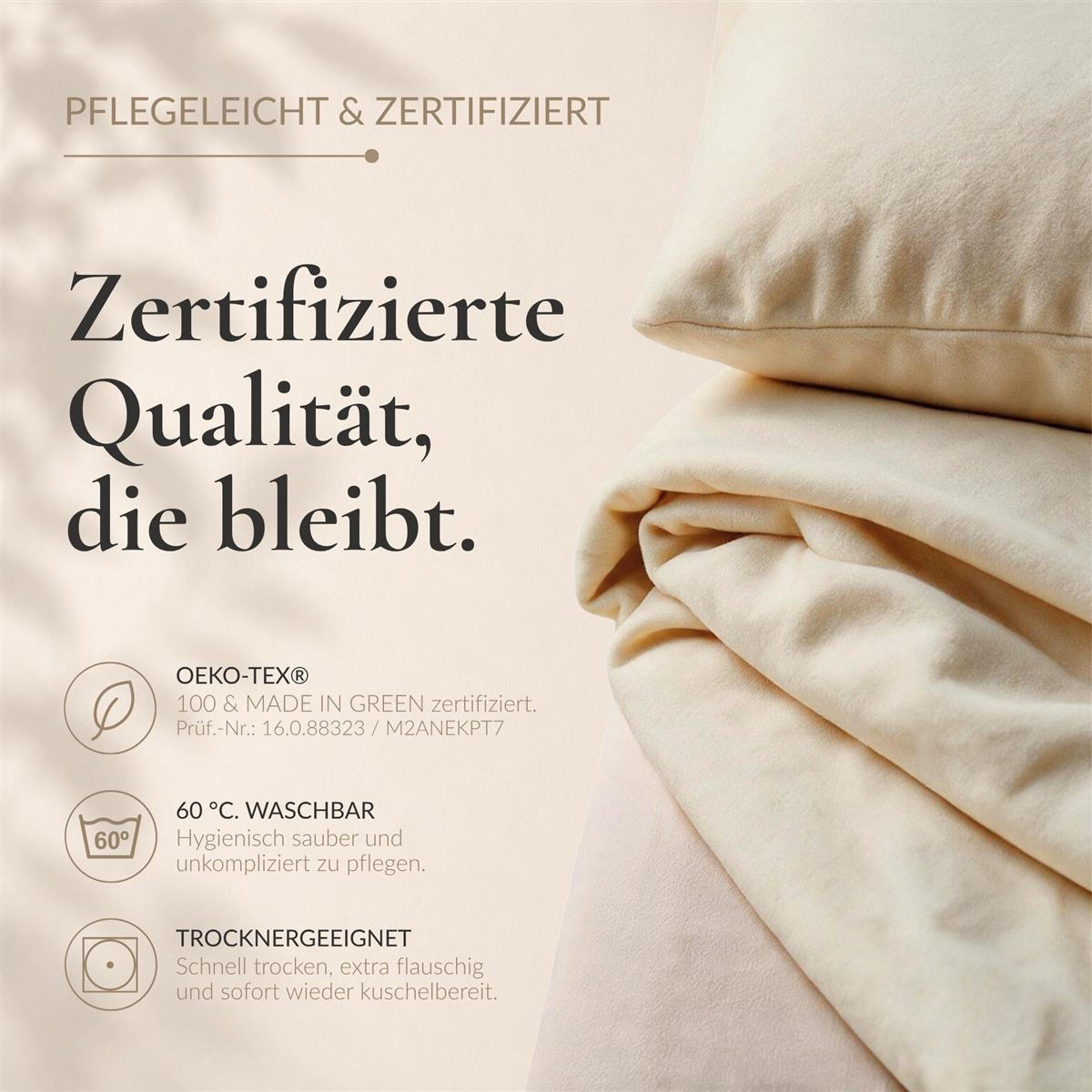 BIBER-KISSENBEZÜGE 40x80 2er Set - Made in Germany! Kuschelig warmer Flanell Kissenbezug aus 100% Baumwolle - Creme - Creme, Textil (80/40cm) - Carpe Sonno