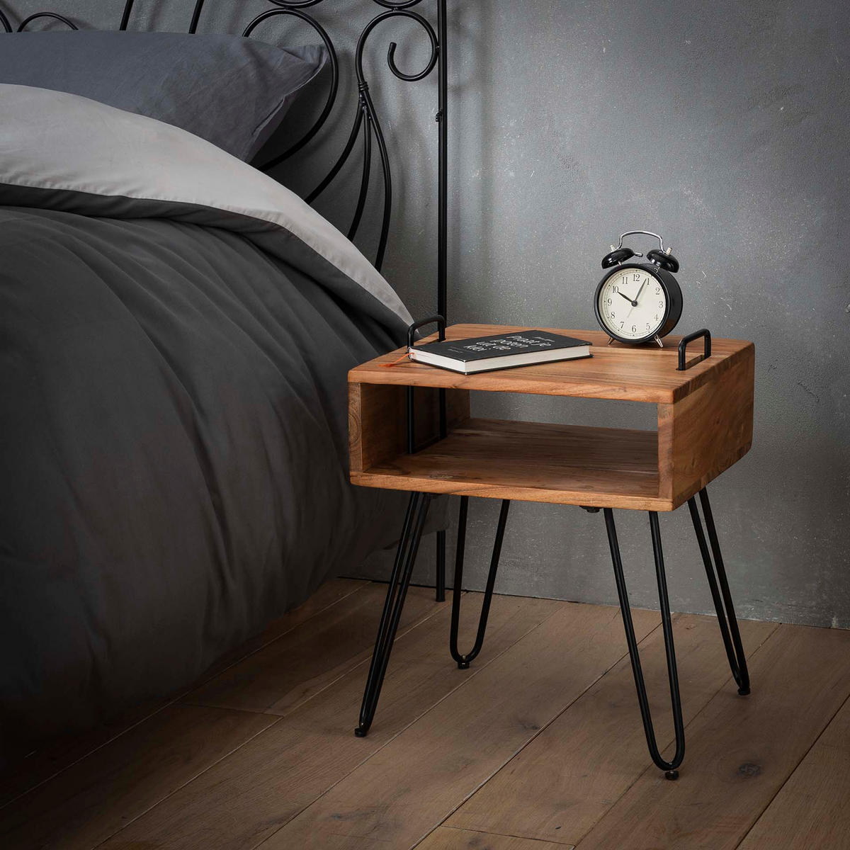 NACHTTISCH Quadro Braun 40/34/48 cm - Braun, Holz (34/48/40cm) - Hoyz Collection