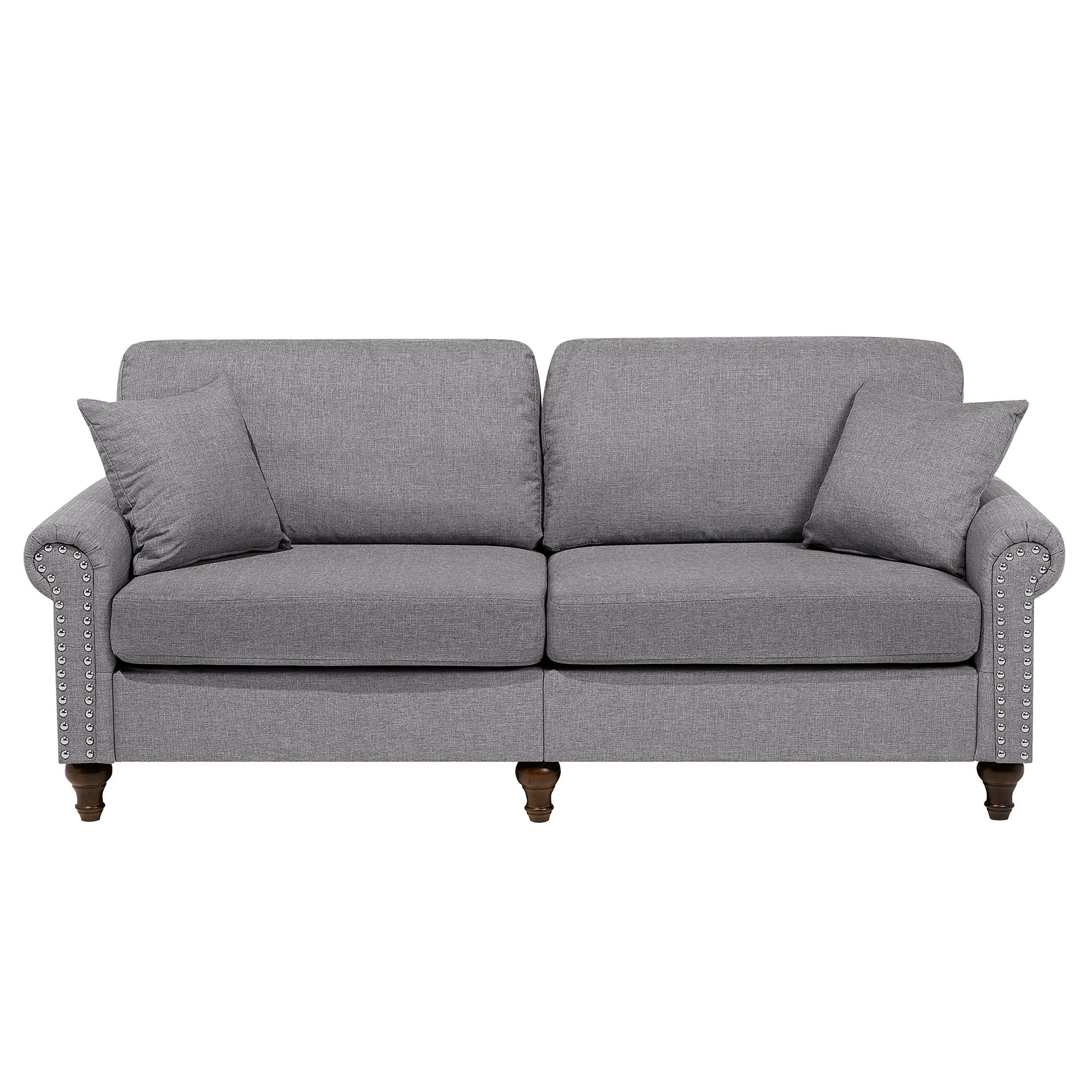 3-SITZER-SOFA Polyester Grau Otra - Hellgrau, Textil (195/84/76cm) - Beliani