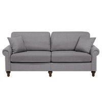 3-SITZER-SOFA Polyester Grau Otra - Hellgrau, Textil (195/84/76cm) - Beliani