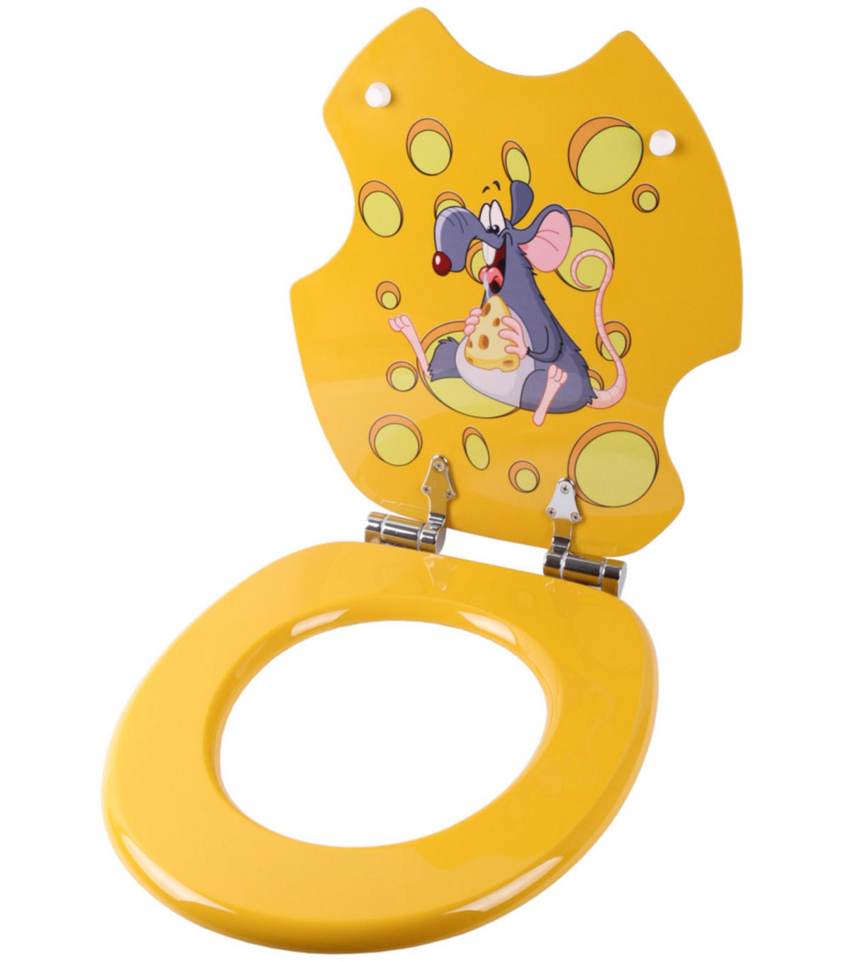 WC-SITZ mit Absenkautomatik Cheesy - Gelb, Holzwerkstoff (38/6/47cm) - Sanilo