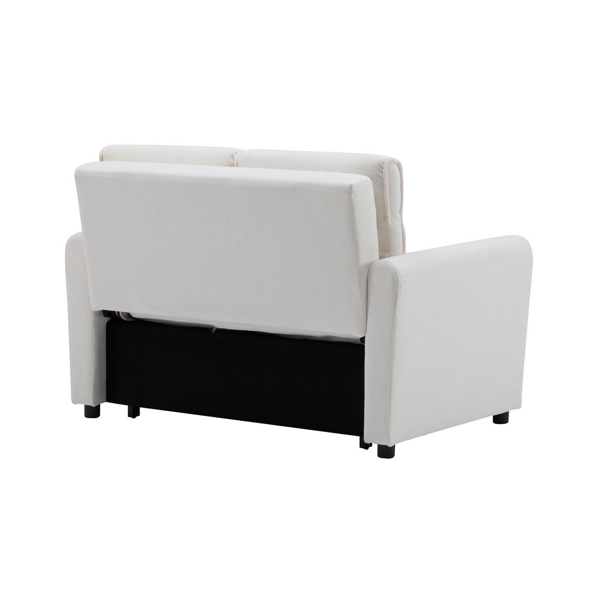 SCHLAFSOFA 2-Sitzer mit Ausziehfunktion und verstellbarer Rückenlehne Samt Beige 174/103/44 cm - Beige, Kunststoff (127/87/90cm) - OKWISH